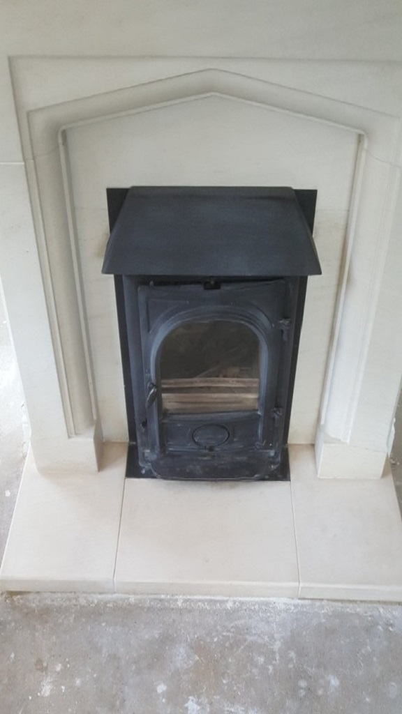 Limestone Fireplace After Flood Stain Removal Chelmsford