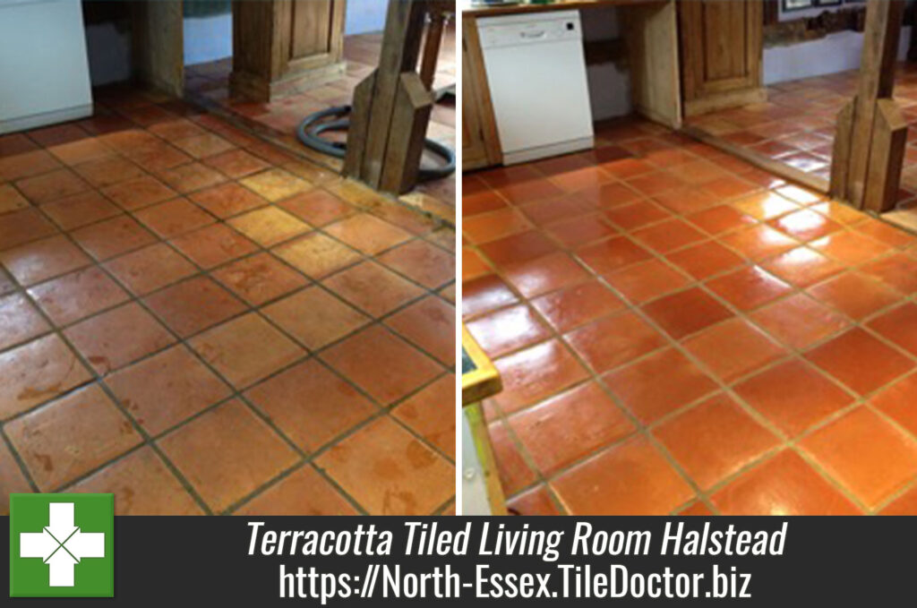 Removing 20 Years of Dirt From a Terracotta Tiled Living Room in Halstead