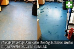 Non-Slip Farm Office Floor Before and after Cleaning Saffron Walden