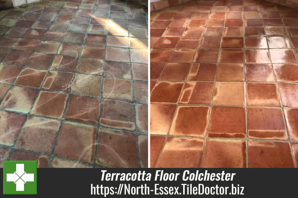 Bleach Stained Terracotta Kitchen Floor Renovated in Colchester