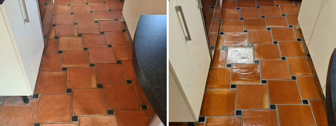 Deep Cleaning and Sealing Terracotta Floor Tiling in Wivenhoe Essex