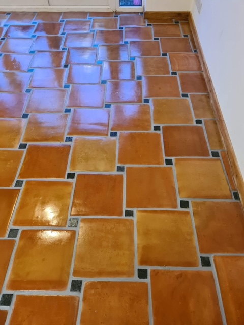 Terracotta Tiled Kitchen Floor After Cleaning Sealing Wivenhoe