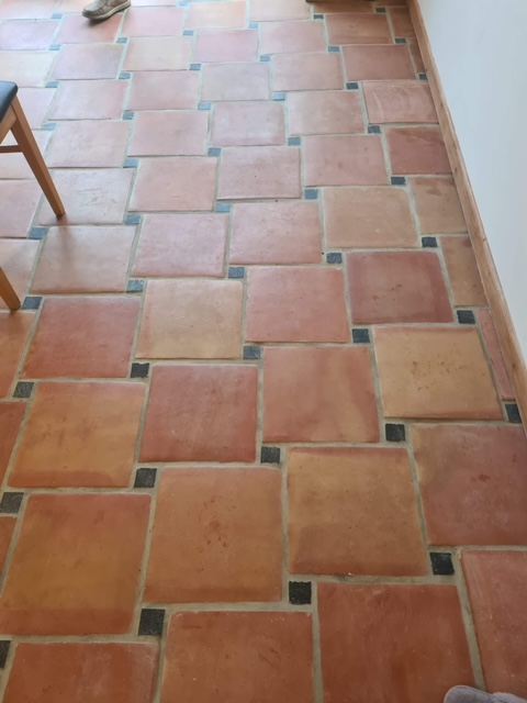 Terracotta Tiled Kitchen Floor Before Cleaning Wivenhoe