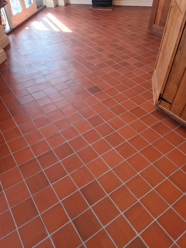 Carpet Covered Quarry Tiled Kitchen Floor After Renovation Pentland
