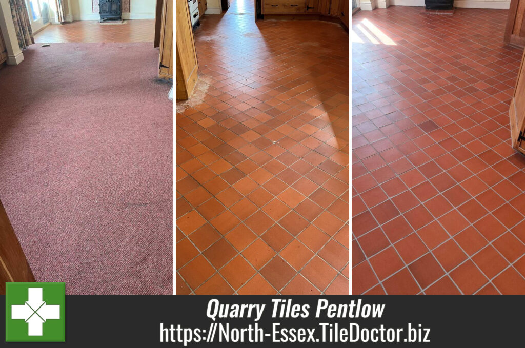 Carpet Covered Quarry Tiled Kitchen Floor Renovated Pentland