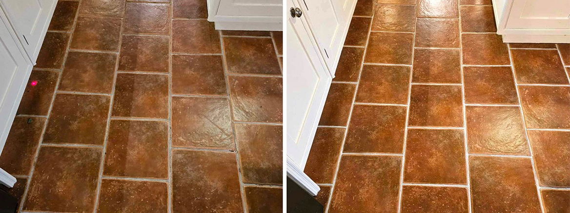 Ceramic Floor Tile and Grout Renovated in Dedham