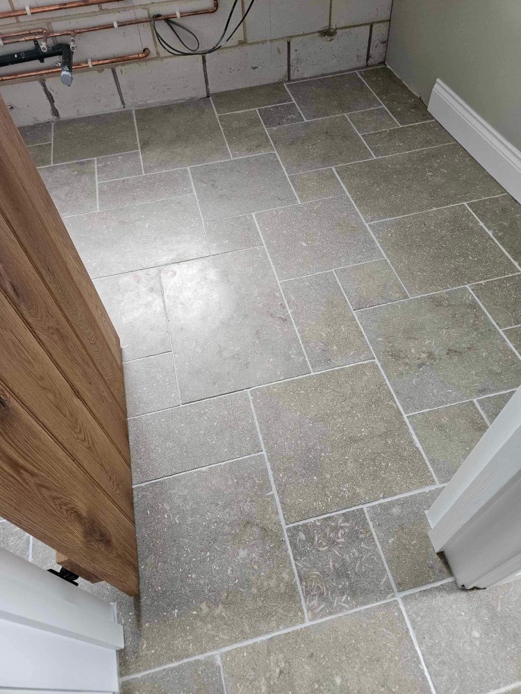 Limestone Floor Before Renovation Coggeshall